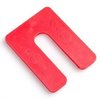 Glazelock 1/8" 4"L x 3"W 7/8" Slot, Square Horseshoe Plastic Flat Shims Red 500c/box GLZ22